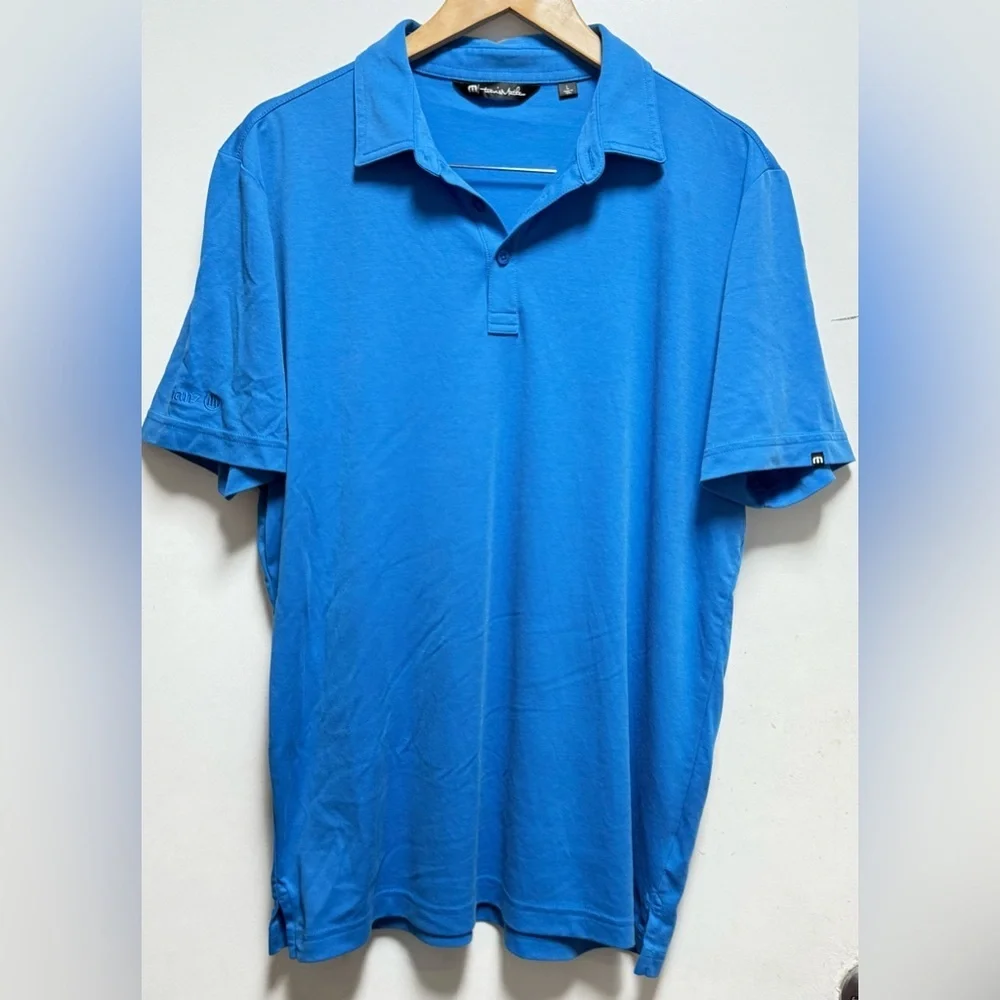 Travis Mathew Vibrant Blue Polo Shirt Size L